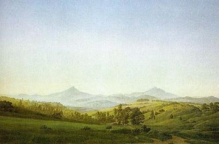 Caspar David Friedrich Bohemian Landscape with the Milesovka